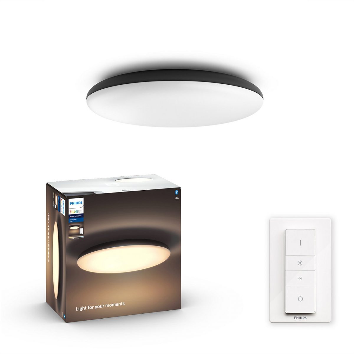 Cher plafondlamp zwart met dimmer