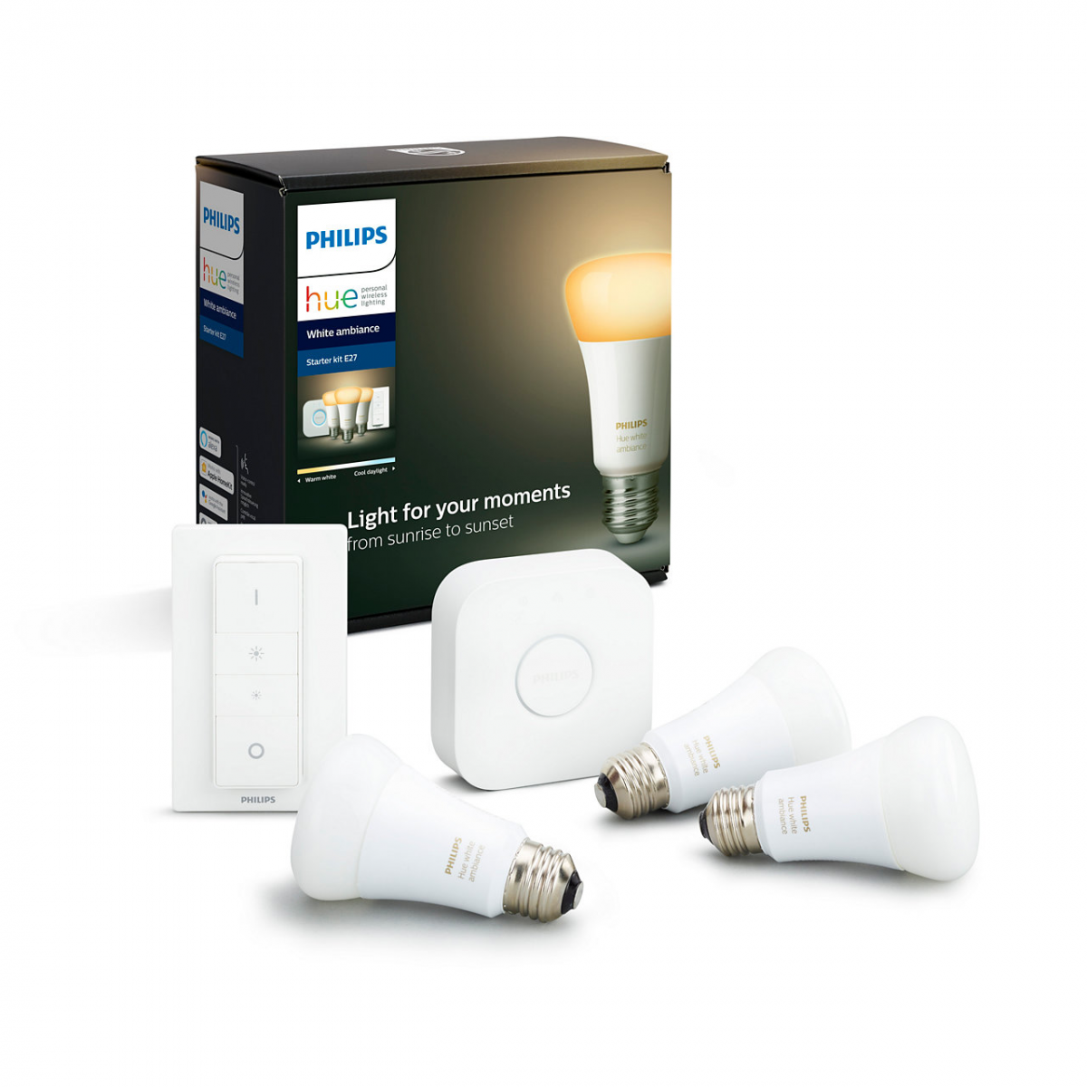 E27 White Ambiance starterkit + dimmer