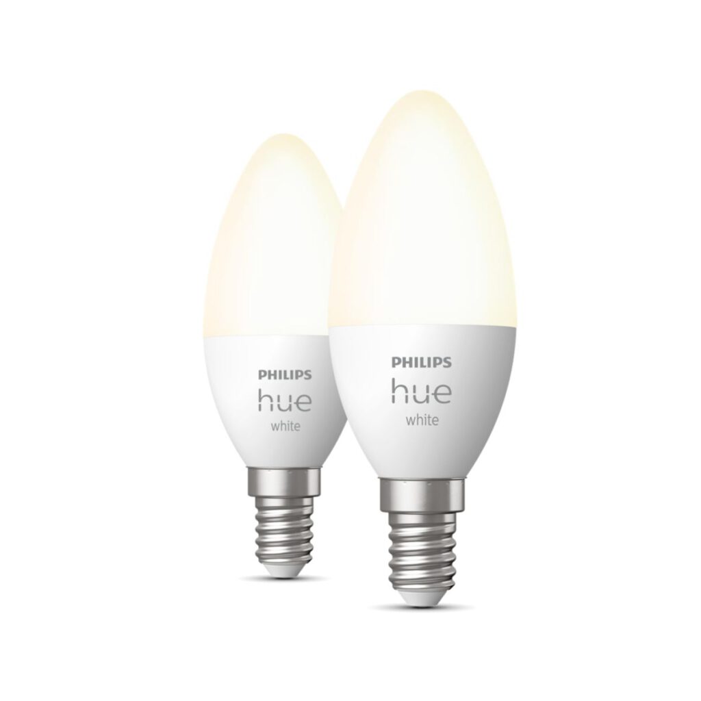 Philips Hue E14 kaarslamp wit 470lm 2-pack