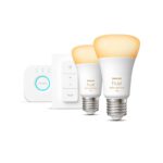 Philips Hue starterkit e27 white ambiance 1100lm 2x + dimmer switch
