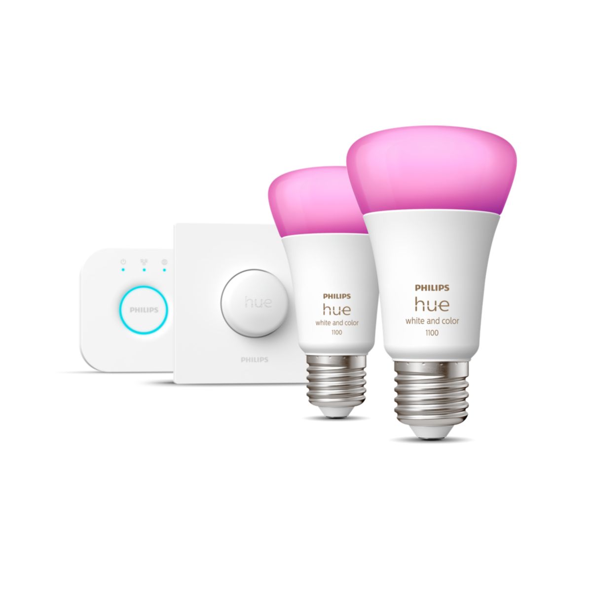 Philips Hue starterkit e27 white and color ambiance 1100lm 2x + smart button