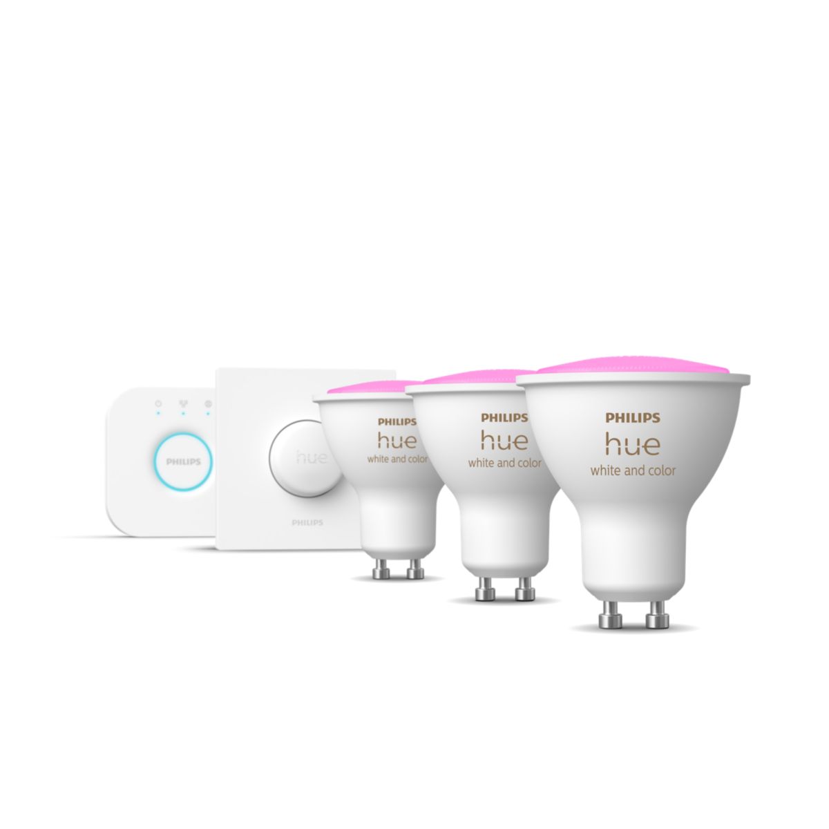 Philips Hue starterkit gu10 white and color ambiance 3x + smart button